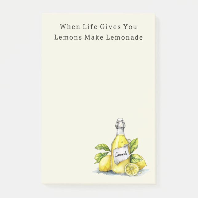 Bloco De Notas Quando a Vida lhe Dá Limões Faça Limonada (Frente)