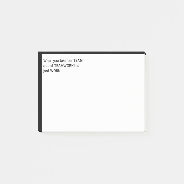 Bloco De Notas Quando tirar a EQUIPE do TRABALHO EM EQUIPE (Frente)