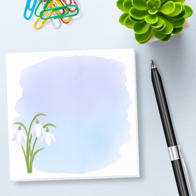 Bloco De Notas Quedas de neve - Flores de primavera em Azul de Aq (Criador carregado)
