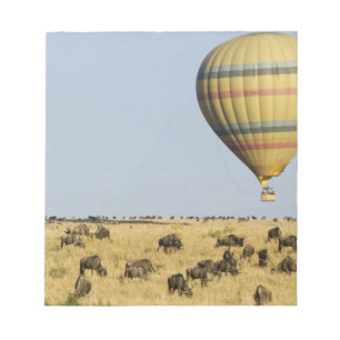Bloco De Notas Quênia, Masai Mara. Turistas passeiam de balão de