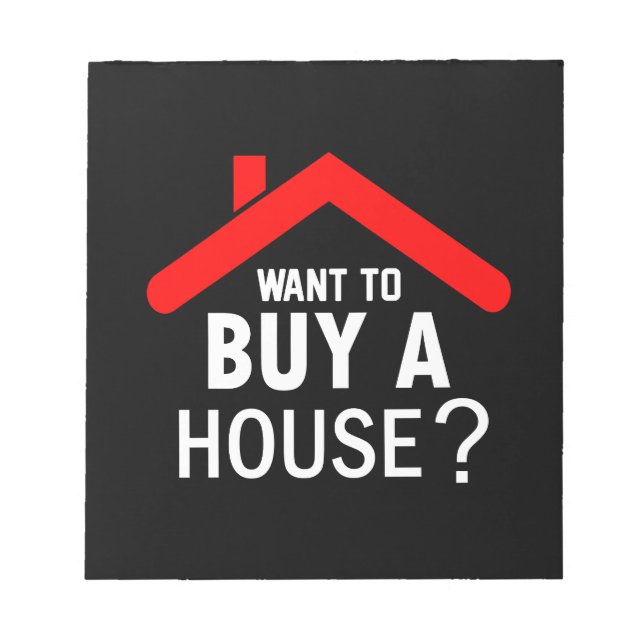 Bloco De Notas Quer comprar uma casa? Agente imobiliário (Frente)