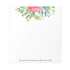 Bloco De Notas Querido Deus, venha respirar sua vida, Greenery No