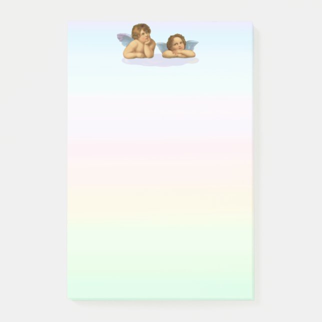 Bloco De Notas Querubins Estilosos de Rafael em Tons Pastel (Frente)