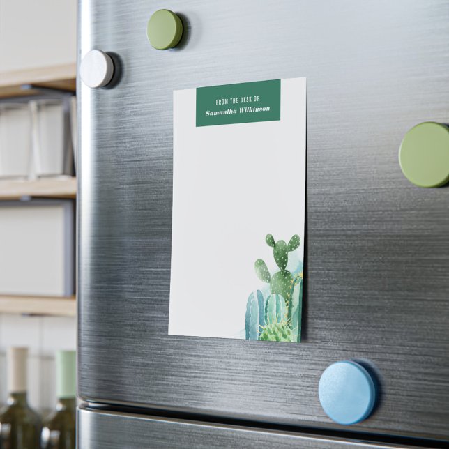 Bloco De Notas Quic Cactos Watercolor Família Moderna (Watercolor Botanical Cactus Plants Notepad)