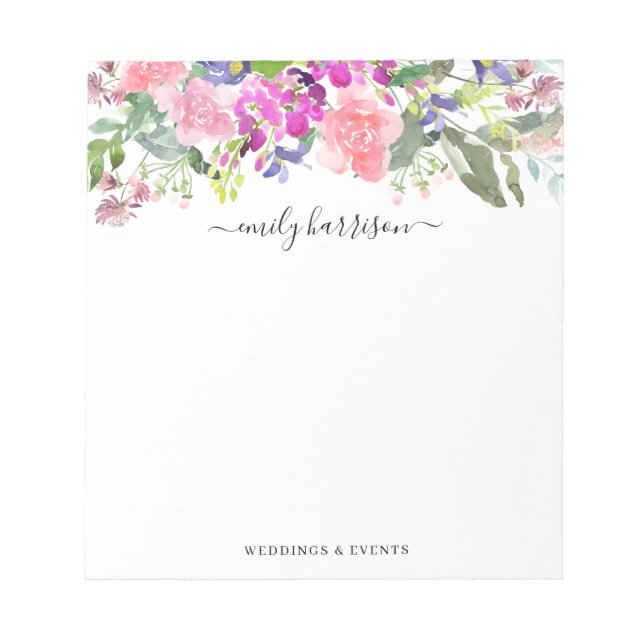 Bloco De Notas Quic Watercolor Botânica Personalizada (Frente)