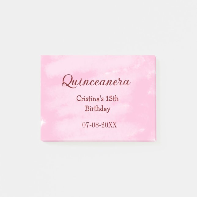 Bloco De Notas Quinceanera anos 15 de aniversário adicione nome t (Frente)