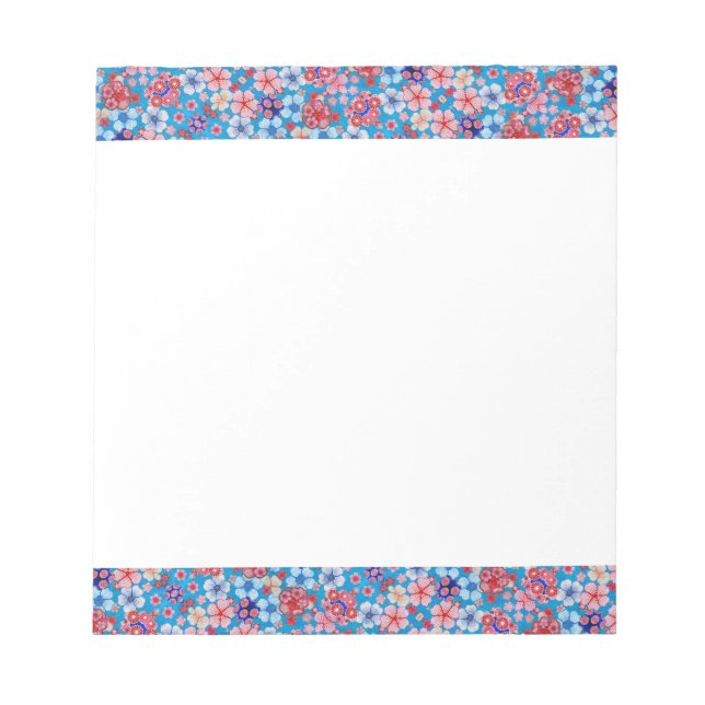 Bloco De Notas Quirimen Floral em Cascata Azul (Frente)