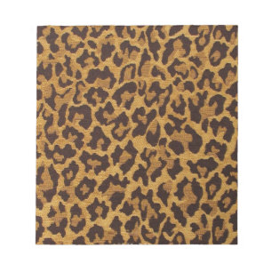 Bloco De Notas RAB Rockabilly Leopard Imprime Brown Dourado