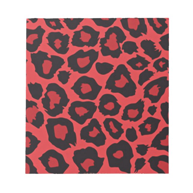 Bloco De Notas RAB Rockabilly Leopard Print Red Black (Frente)