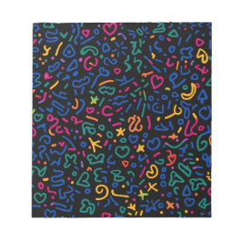 Bloco De Notas Rabisco divertido formas vibrantes coloridas