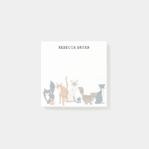 Bloco De Notas Raças de Gato Ilustradas e Cutas Personalizadas 01