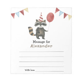 Bloco De Notas Raccoon birthday time capsule message