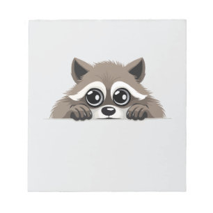 Bloco De Notas Raccoon Peeking Bonito Adorável Cartografia Animal