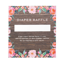 Bloco De Notas Raffle, Fralda Floral Rosa Russo