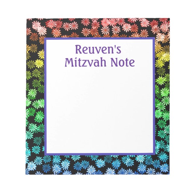 Bloco De Notas Rainbow Boys Mitzvah Notes Notepad (Frente)