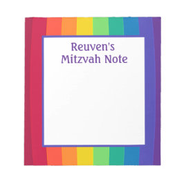 Bloco De Notas Rainbow Boys Mitzvah Notes Notepad