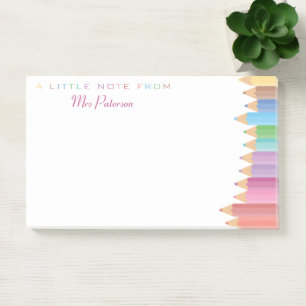 Bloco De Notas Rainbow Crayons Professora Apreciação Bonita Color