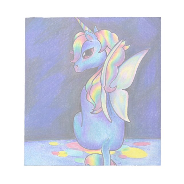 Bloco De Notas Rainbow Faerie Unicorn (Frente)