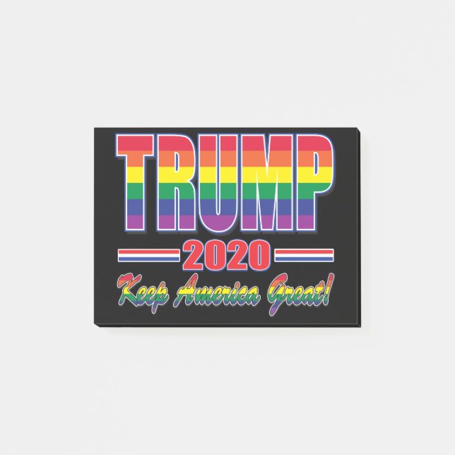 Bloco De Notas Rainbow-Flag-Trump-Keep-America-Excelente (Frente)