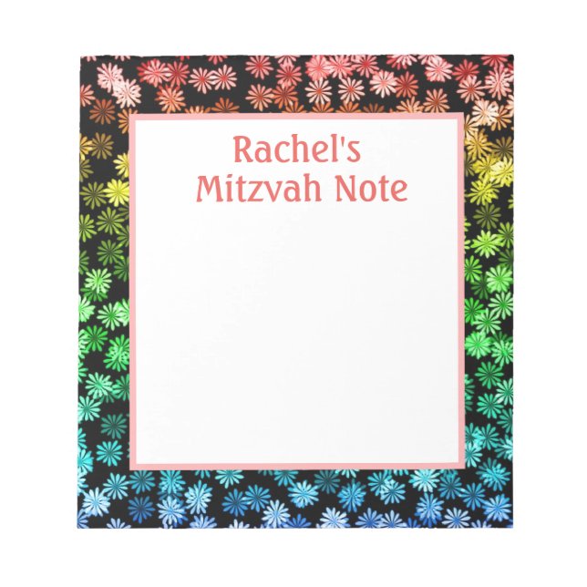 Bloco De Notas Rainbow Girls Mitzvah Notes Notepad (Frente)
