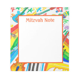 Bloco De Notas Rainbow Music Girls Boys Mitzvah Notes Notepad
