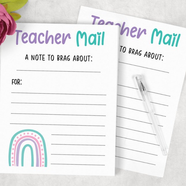 Bloco De Notas Rainbow Teacher Mail (Criador carregado)