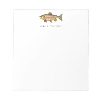 Bloco De Notas Rainbow Trout Pescador Personalizado