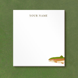 Bloco De Notas Rainbow Trout Pescador Personalizado Notepad