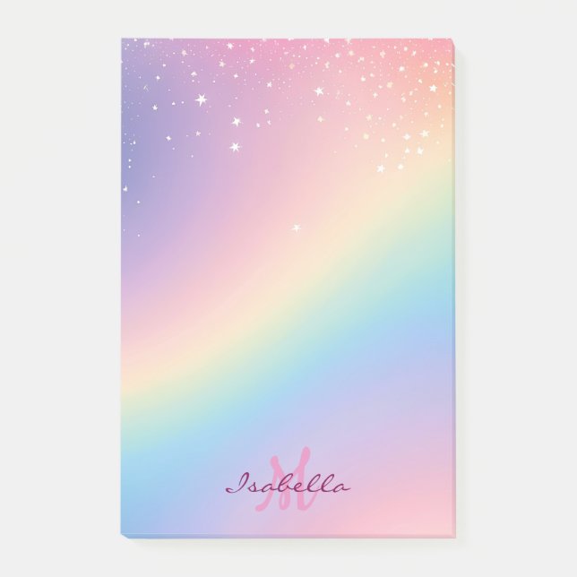 Bloco De Notas Rainbow Unicorn Glitter (Frente)