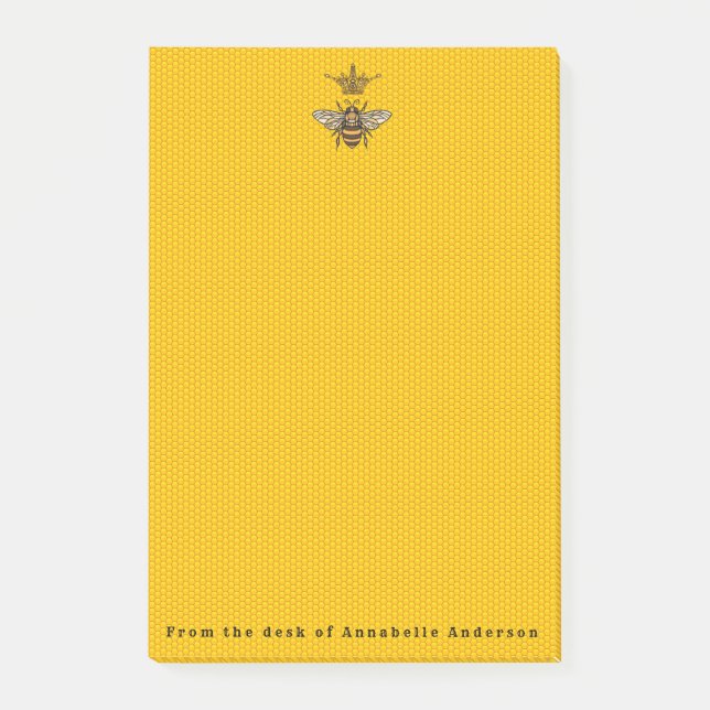 Bloco De Notas Rainha Bee com Ornamentado Crown Posta Notas (Frente)