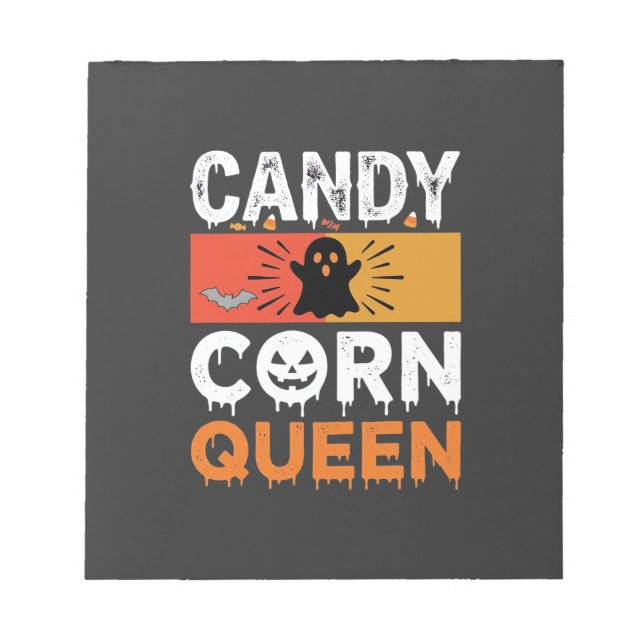 Bloco De Notas Rainha do Candy Corn Halloween SVG Design (Frente)
