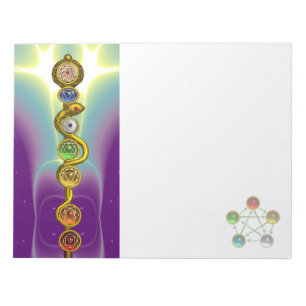 BLOCO DE NOTAS RAIO DE ASCLEPIUS 7 CHAKRAS,YOGA, ENERGIA ESPIRITU