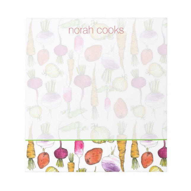 Bloco De Notas Raízes de legumes beterraba carroça-nabo (Frente)