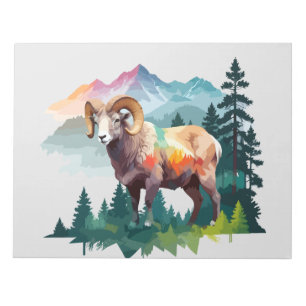Bloco De Notas Ram Vetor Art Animal Na Natureza Majestosa Selvage