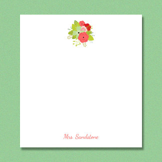Bloco De Notas Ramo Floral Romântico e Feminino