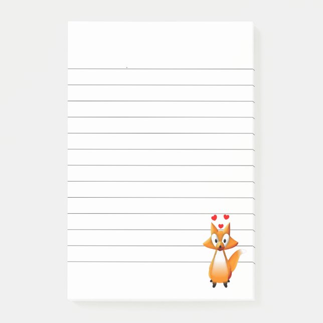 Bloco De Notas Rapariga de desenho animado fofa animal raposa del (Frente)