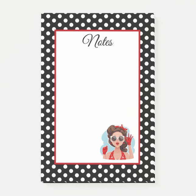 Bloco De Notas Rapariga Retro (Frente)