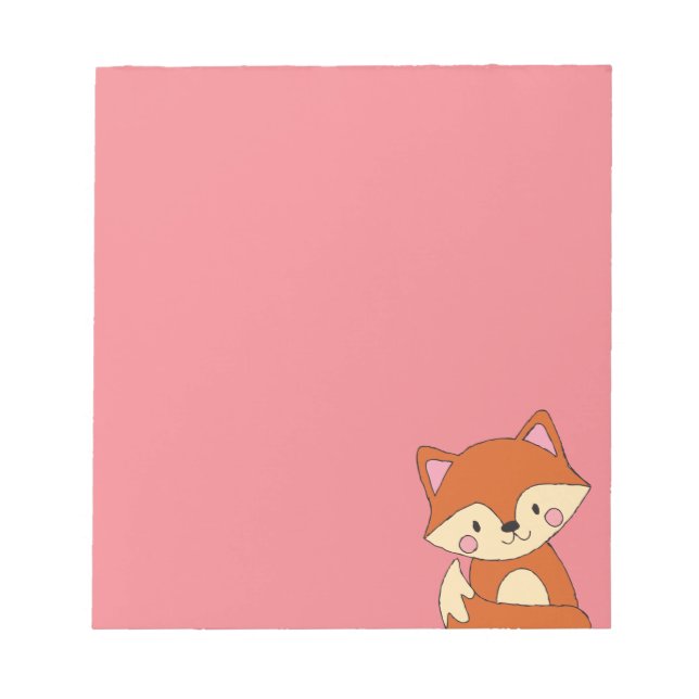 Bloco De Notas Raposa Bebê Desenho Raposa Bela Arte Fox Design (Frente)