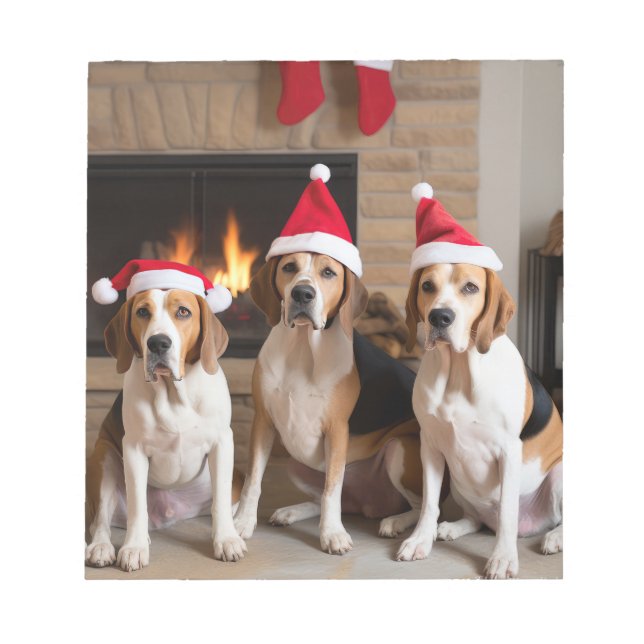 Bloco De Notas Raposa Inglesa Americana Lareira Natal (Frente)