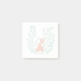 Bloco De Notas Raposa majestosa na grinalda botânica bonita