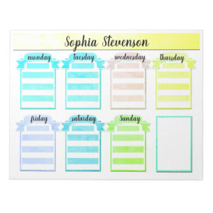 Bloco De Notas Rasgar o Calendário, criar-se, planejador azul