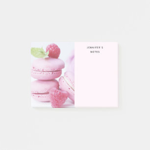 Bloco De Notas Raspberry Macarons rosa Foto de pastelaria frances