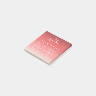 Bloco De Notas Rastreador de Bebendos de Água Cinza-Rosa Dusty