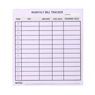 Bloco De Notas Rastreador de Lista Mensal Personalizado pela Tend