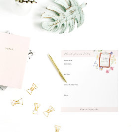 Bloco De Notas Rastreador de Progresso de Bem-Est Floral | Notas 