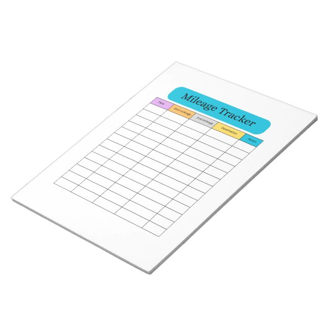 Bloco De Notas Rastreador de Quilometragem Imprimível | Registro  (Inclinado)