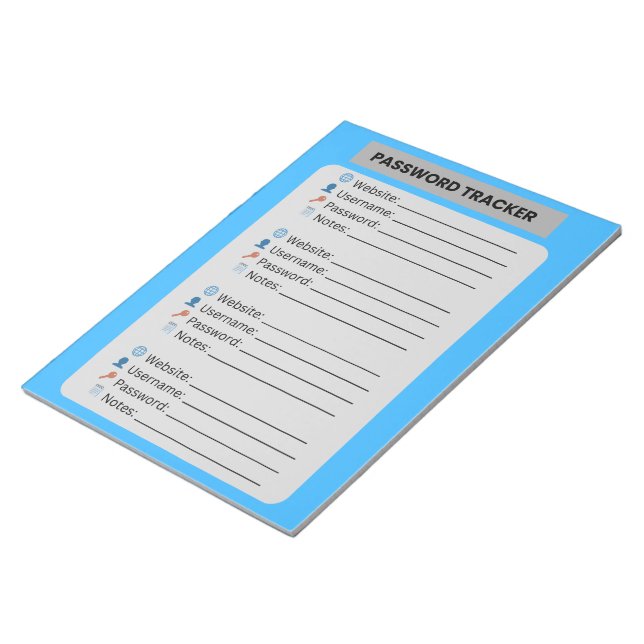 Bloco De Notas Rastreador de Senha Minimalista  (Inclinado)