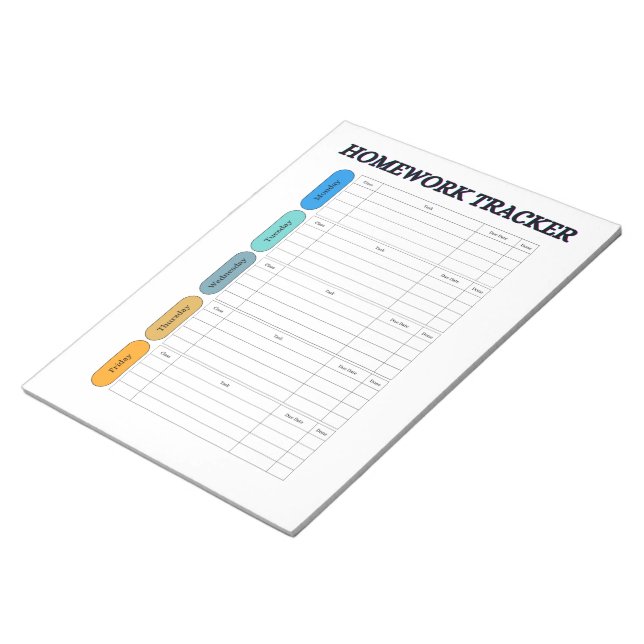 Bloco De Notas Rastreador de Tarefas Personalizável (Inclinado)