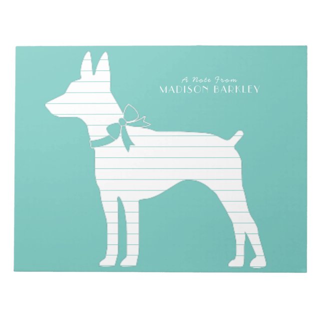 Bloco De Notas Rat Terrier Puppy Dog (Frente)