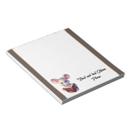 Bloco De Notas Rato bonito com livro